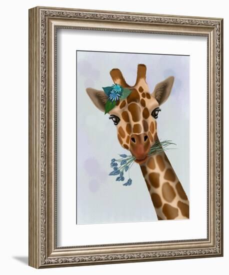 Chewing Giraffe 1-Fab Funky-Framed Art Print