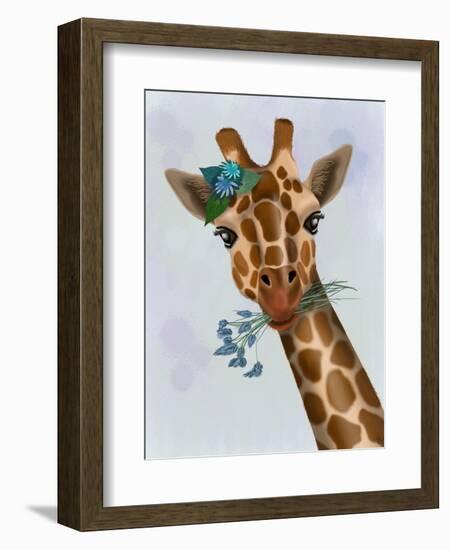 Chewing Giraffe 1-Fab Funky-Framed Art Print