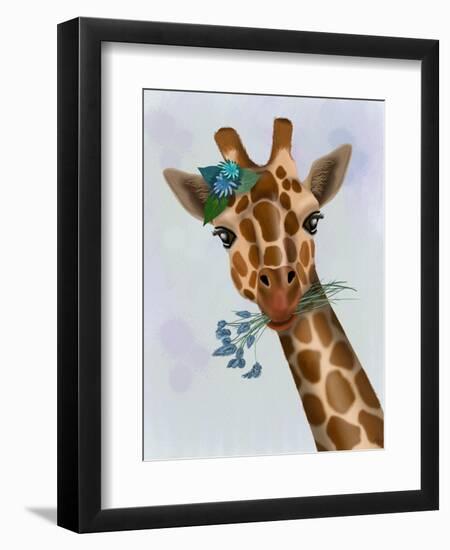 Chewing Giraffe 1-Fab Funky-Framed Art Print