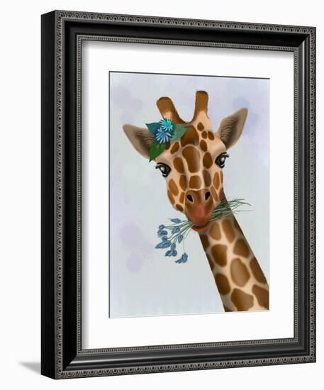 Chewing Giraffe 1-Fab Funky-Framed Art Print