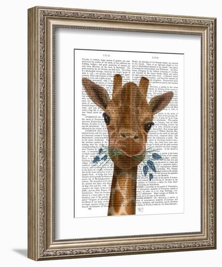 Chewing Giraffe 2-Fab Funky-Framed Art Print