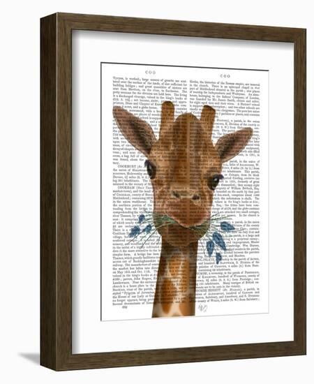 Chewing Giraffe 2-Fab Funky-Framed Art Print