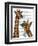 Chewing Giraffe Duo-Fab Funky-Framed Art Print