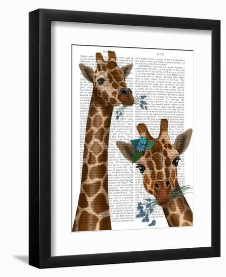 Chewing Giraffe Duo-Fab Funky-Framed Art Print