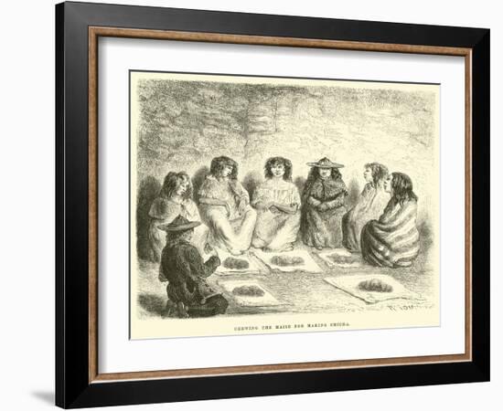 Chewing the Maize for Making Chicha-Édouard Riou-Framed Giclee Print