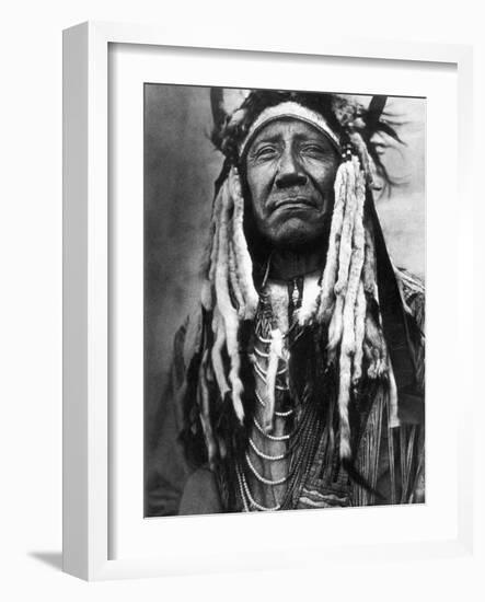 Cheyenne Chief, C1910-Edward S^ Curtis-Framed Photographic Print