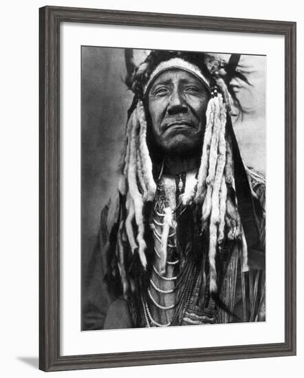 Cheyenne Chief, C1910-Edward S^ Curtis-Framed Photographic Print