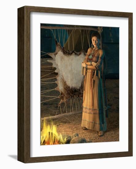 Cheyenne Lady-Atelier Sommerland-Framed Art Print