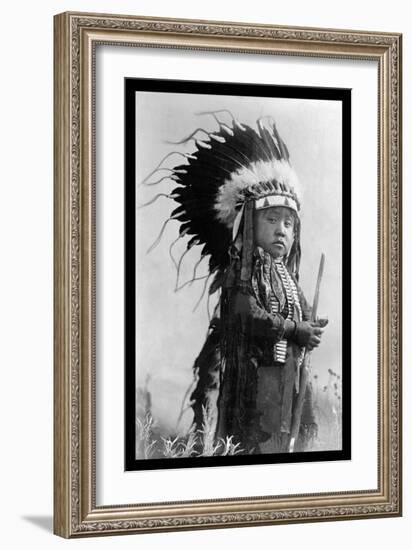 Cheyenne Warrior of the Future-Richard Throssel-Framed Art Print