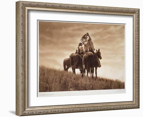 Cheyenne Warriors, 1905, Photogravure by John Andrew and Son (Photogravure)-Edward Sheriff Curtis-Framed Giclee Print