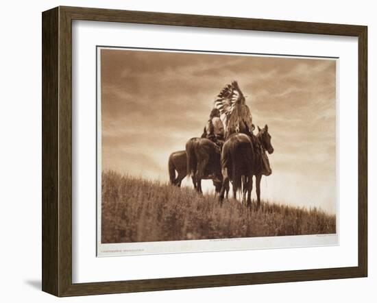 Cheyenne Warriors, 1905, Photogravure by John Andrew and Son (Photogravure)-Edward Sheriff Curtis-Framed Giclee Print