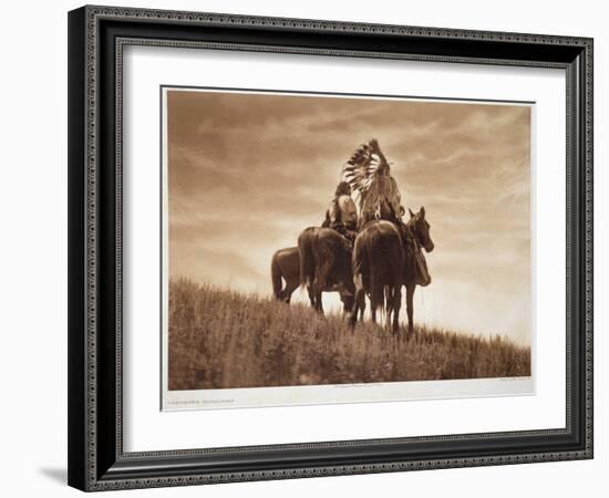 Cheyenne Warriors, 1905, Photogravure by John Andrew and Son (Photogravure)-Edward Sheriff Curtis-Framed Giclee Print