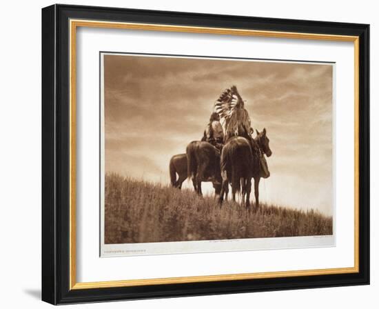 Cheyenne Warriors, 1905, Photogravure by John Andrew and Son (Photogravure)-Edward Sheriff Curtis-Framed Giclee Print