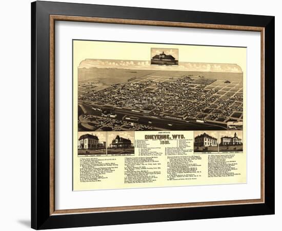 Cheyenne, Wyoming - Panoramic Map-Lantern Press-Framed Art Print