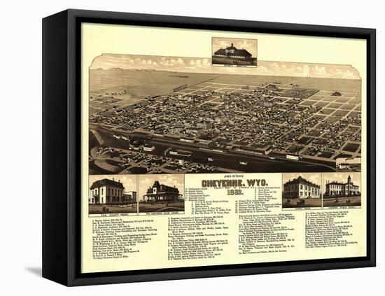 Cheyenne, Wyoming - Panoramic Map-Lantern Press-Framed Stretched Canvas