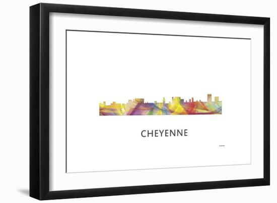 Cheyenne Wyoming Skyline-Marlene Watson-Framed Giclee Print