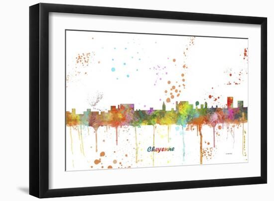 Cheyenne Wyoming Skyline-Marlene Watson-Framed Giclee Print