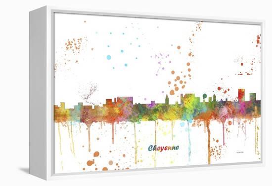 Cheyenne Wyoming Skyline-Marlene Watson-Framed Premier Image Canvas