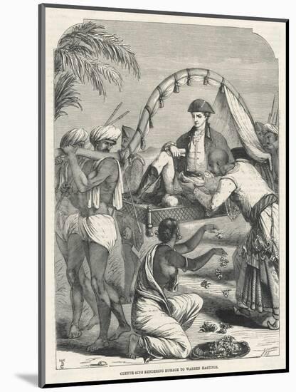 Cheyte Singh Rajah of Benares Flatters Warren Hastings-null-Mounted Art Print