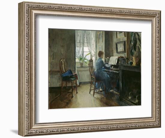 Chez Moi, 1887 (Oil on Canvas)-Harriet Backer-Framed Giclee Print