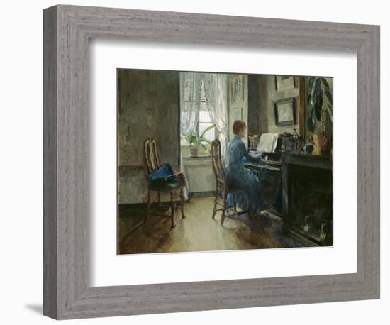 Chez Moi, 1887 (Oil on Canvas)-Harriet Backer-Framed Giclee Print