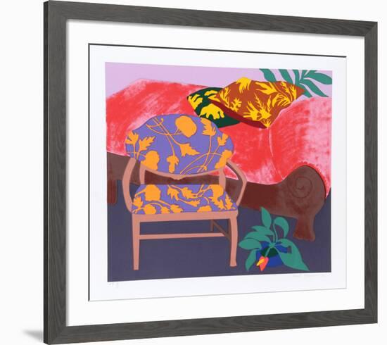 Chez-Hunt Slonem-Framed Serigraph