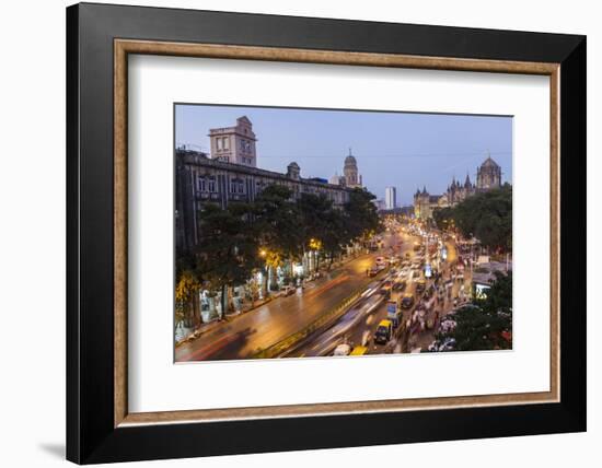 Chhatrapati Shivaji Terminus Train Station and Central Mumbai, India-Peter Adams-Framed Photographic Print