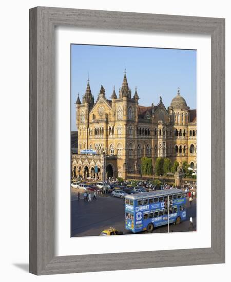 Chhatrapati Shivaji Terminus (Victoria Terminus), UNESCO World Heritage Site, Mumbai, Maharashtra S-Gavin Hellier-Framed Photographic Print