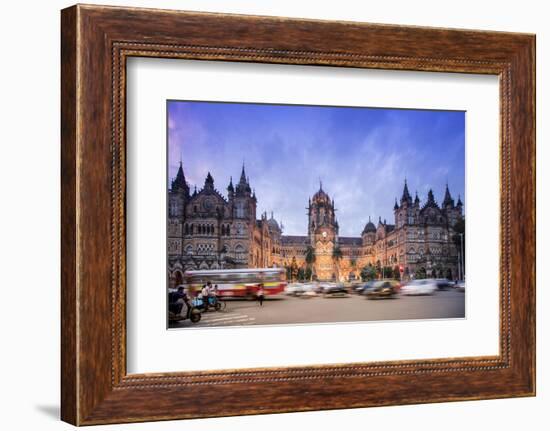 Chhatrapati Shivaji Terminus (Victoria Terminus), UNESCO World Heritage Site-Alex Robinson-Framed Photographic Print