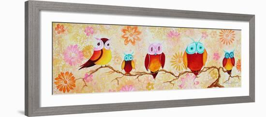 Chi Omega Owl Painting-Megan Aroon Duncanson-Framed Giclee Print