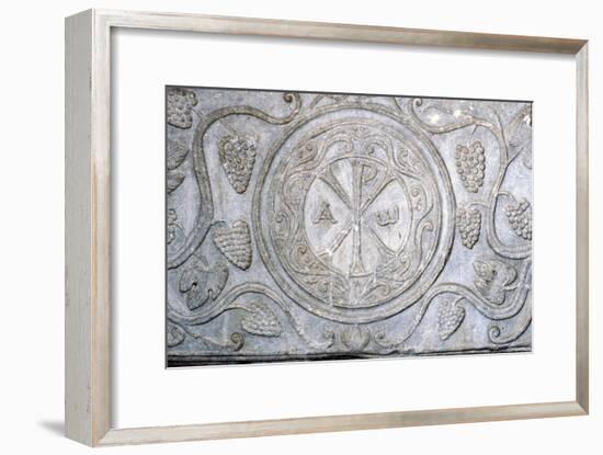 Chi-Rho symbol from Coptic sarcophagus, 7th century-Unknown-Framed Giclee Print