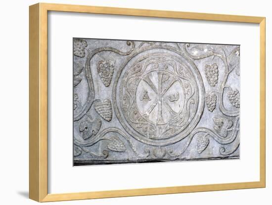 Chi-Rho symbol from Coptic sarcophagus, 7th century-Unknown-Framed Giclee Print