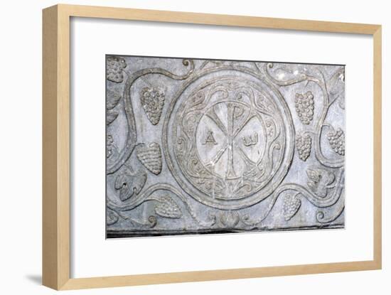 Chi-Rho symbol from Coptic sarcophagus, 7th century-Unknown-Framed Giclee Print