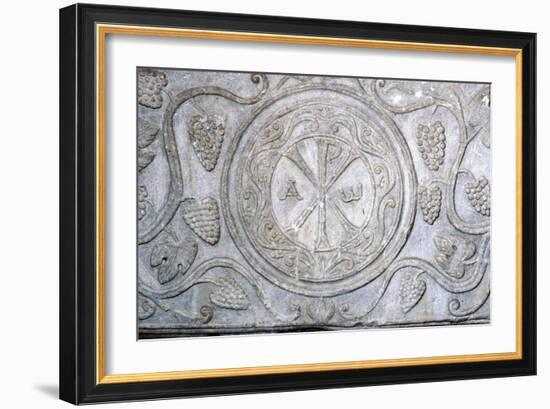 Chi-Rho symbol from Coptic sarcophagus, 7th century-Unknown-Framed Giclee Print