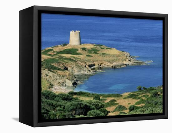 Chia Beach, South Coast, Sardinia, Italy, Mediterranean, Europe-Bruno Morandi-Framed Premier Image Canvas