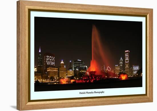 Chiago skyline Chicago White Sox  win-Patrick  J. Warneka-Framed Premier Image Canvas