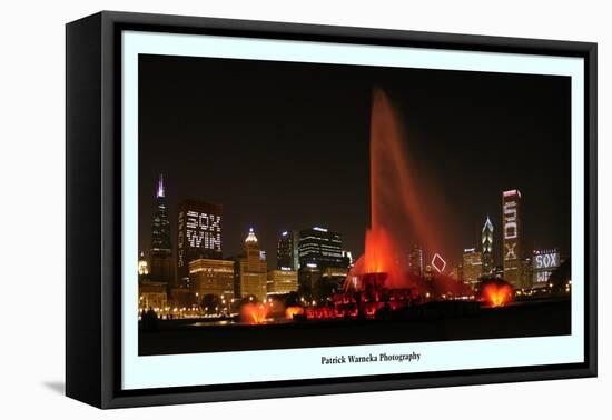 Chiago skyline Chicago White Sox  win-Patrick  J. Warneka-Framed Premier Image Canvas