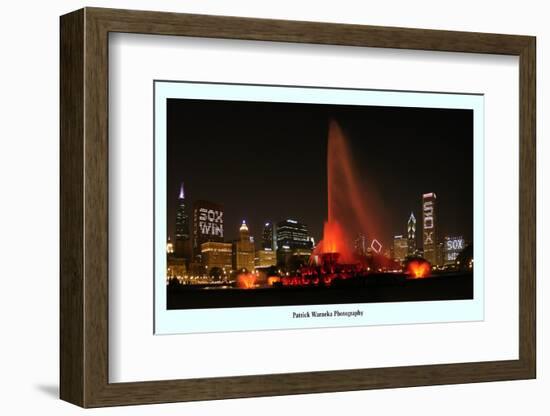 Chiago skyline Chicago White Sox  win-Patrick  J. Warneka-Framed Photographic Print