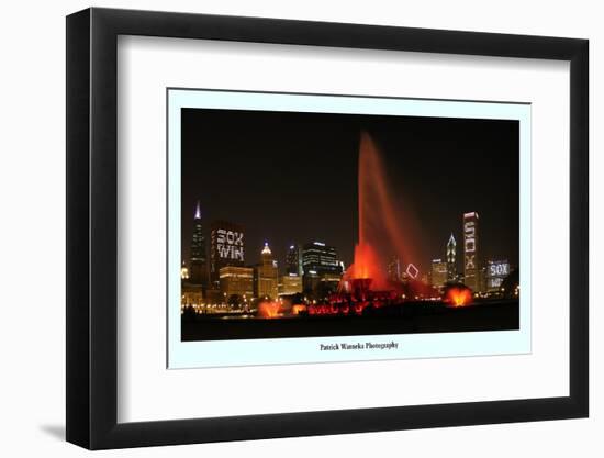 Chiago skyline Chicago White Sox  win-Patrick  J. Warneka-Framed Photographic Print