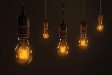 Quintet of Vintage Light Bulbs-chianim8r-Stretched Canvas
