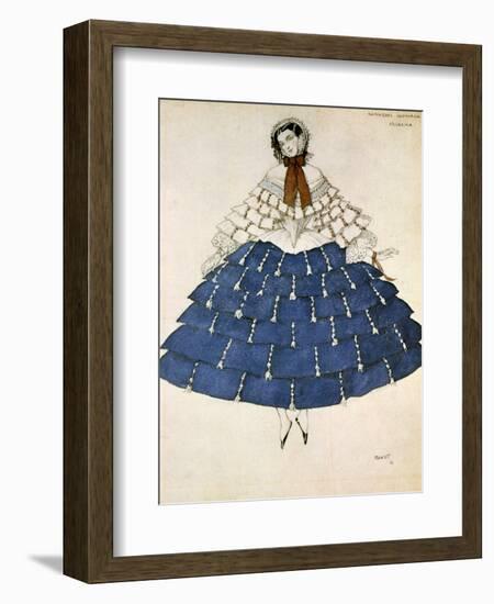 Chiarina, Design for a Costume for the Ballet Carnival Composed by Robert Schumann, 1919-Leon Bakst-Framed Giclee Print