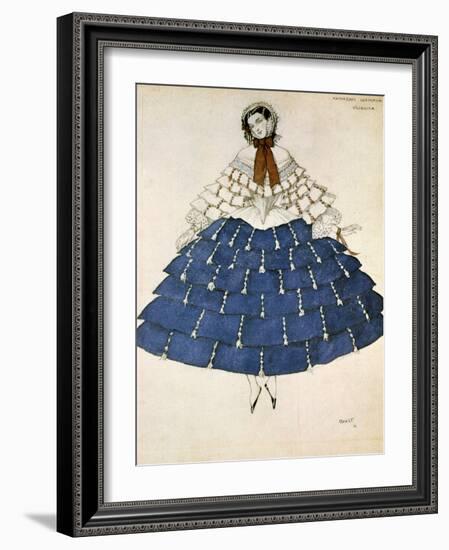 Chiarina, Design for a Costume for the Ballet Carnival Composed by Robert Schumann, 1919-Leon Bakst-Framed Giclee Print