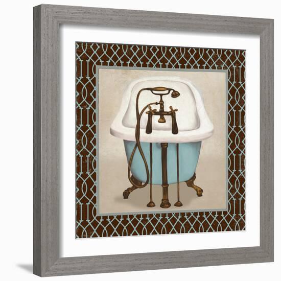 Chic Lattice Bath I-Elizabeth Medley-Framed Art Print