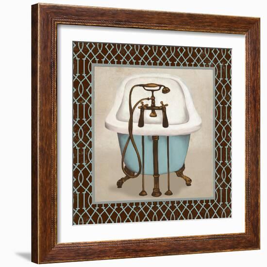 Chic Lattice Bath I-Elizabeth Medley-Framed Art Print