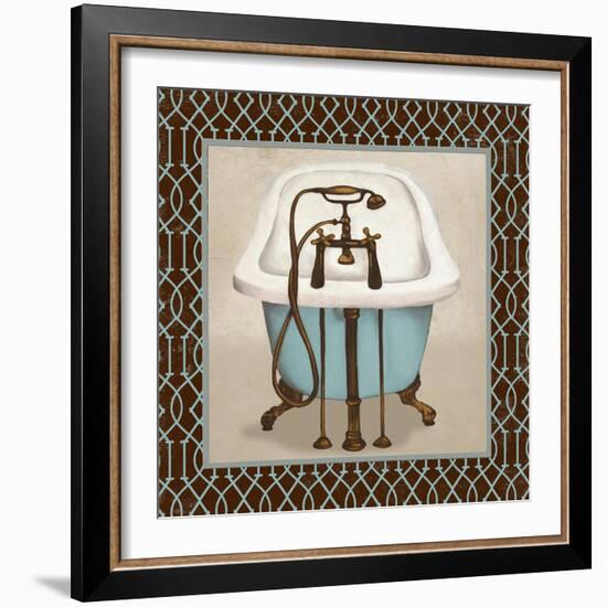 Chic Lattice Bath I-Elizabeth Medley-Framed Art Print