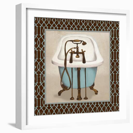 Chic Lattice Bath I-Elizabeth Medley-Framed Art Print