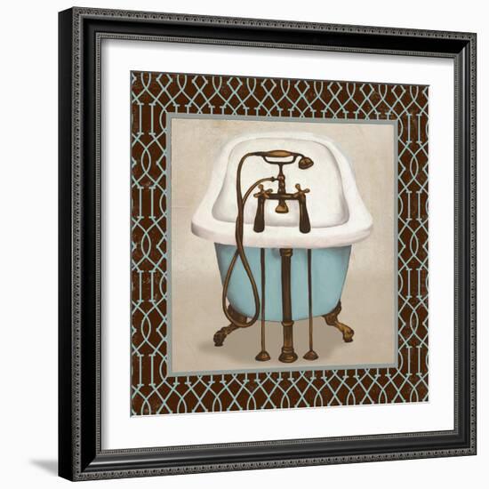 Chic Lattice Bath I-Elizabeth Medley-Framed Art Print