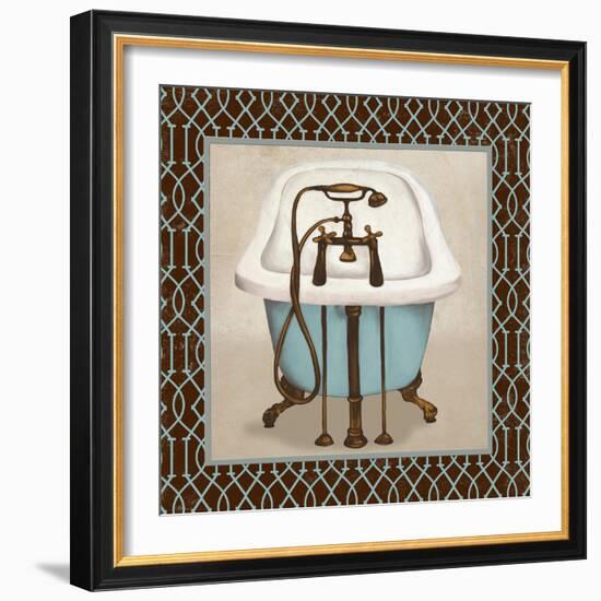 Chic Lattice Bath I-Elizabeth Medley-Framed Art Print