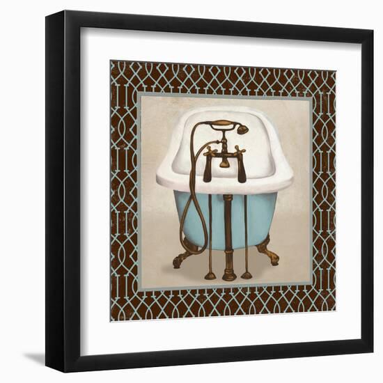 Chic Lattice Bath I-Elizabeth Medley-Framed Art Print