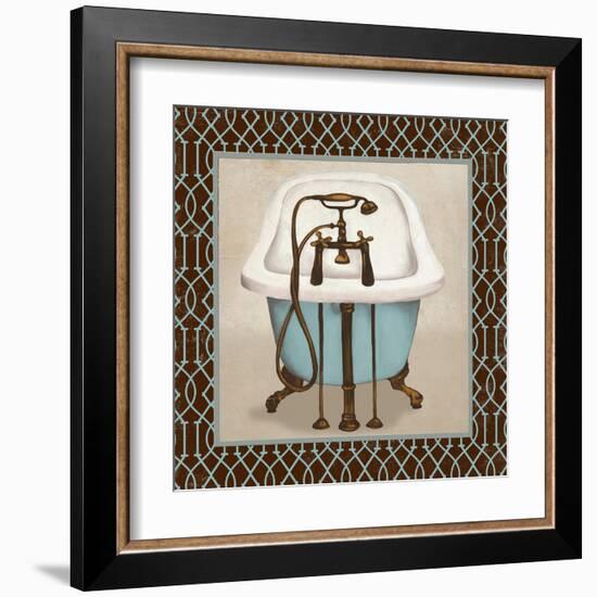 Chic Lattice Bath I-Elizabeth Medley-Framed Art Print